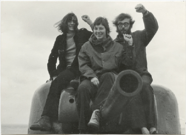 10_Lutz Schulenburg, Hanna Mittelstädt, Leonhard __, Boulogne-sur-Mer, rätekommunistischer Kongress 1973 Lutz, Hanna, Leonhard M., Boulogne-sur-Mer, rätekommunistischer Kongress, 1973. Foto Nautilus
